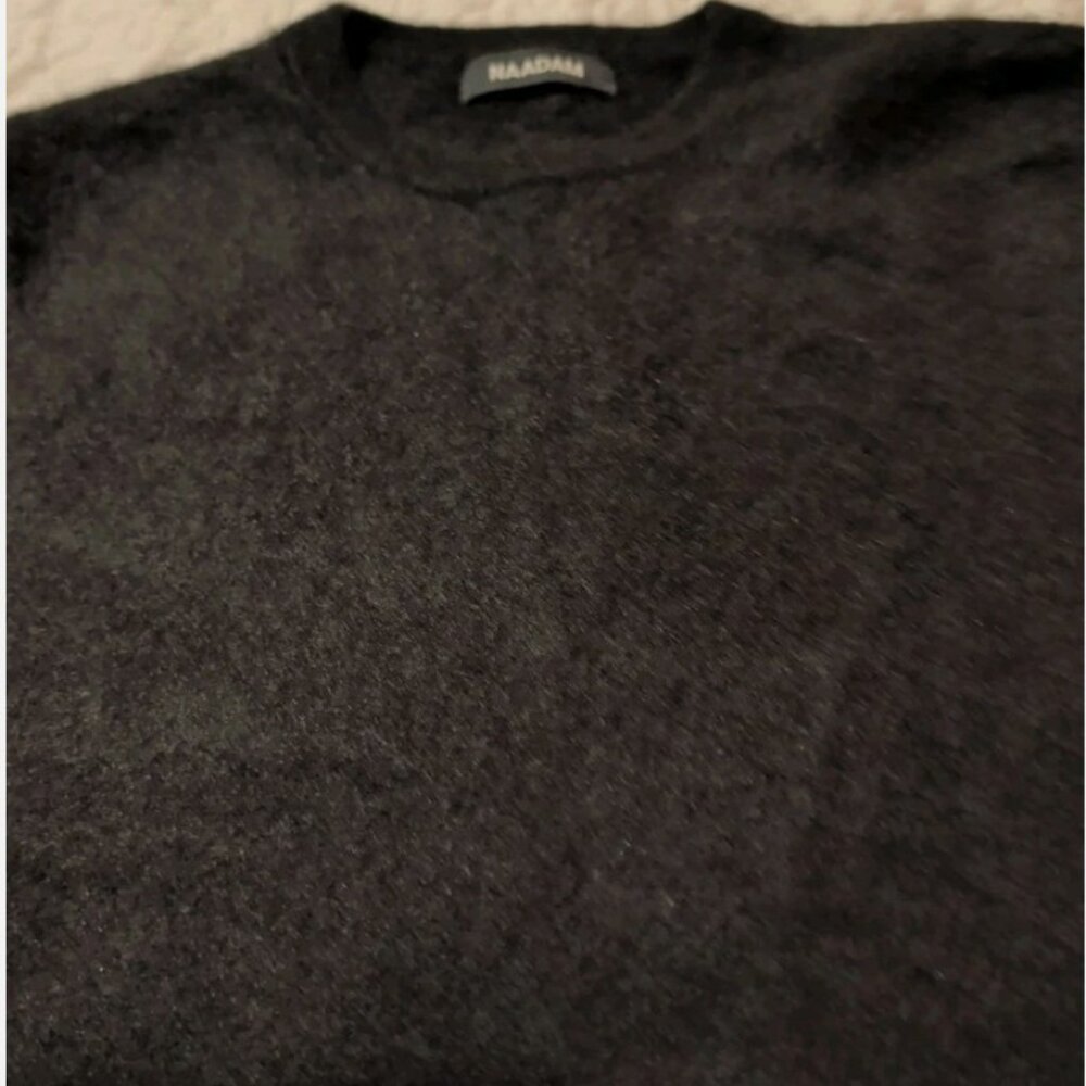 NAADAM BRUSHED CASHMERE CREWNECK SWEATER TRUE BLACK SMALL AMAZING CONDITION NWOT